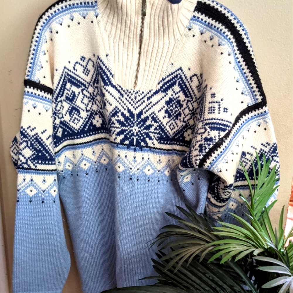 Dale of Norway 100% New Wool 1/2 Zip Sweater